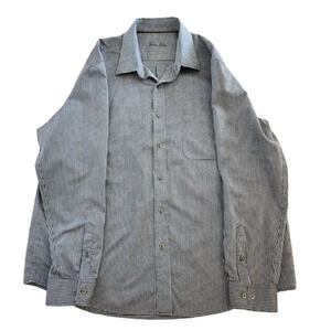 Tasso Elba Brown Checked Button Down XXL
